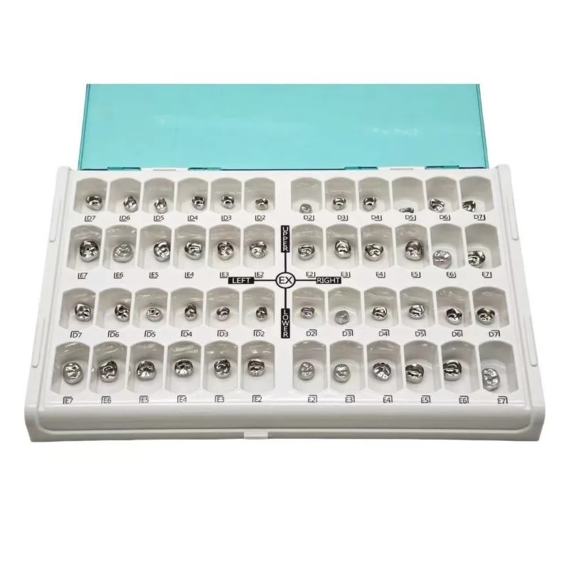 48Pcs/Set Children's Crowns Prefabricated Metal Crowns, Stainless Steel Temporary Crowns, Orthodontic Treatment Tools.