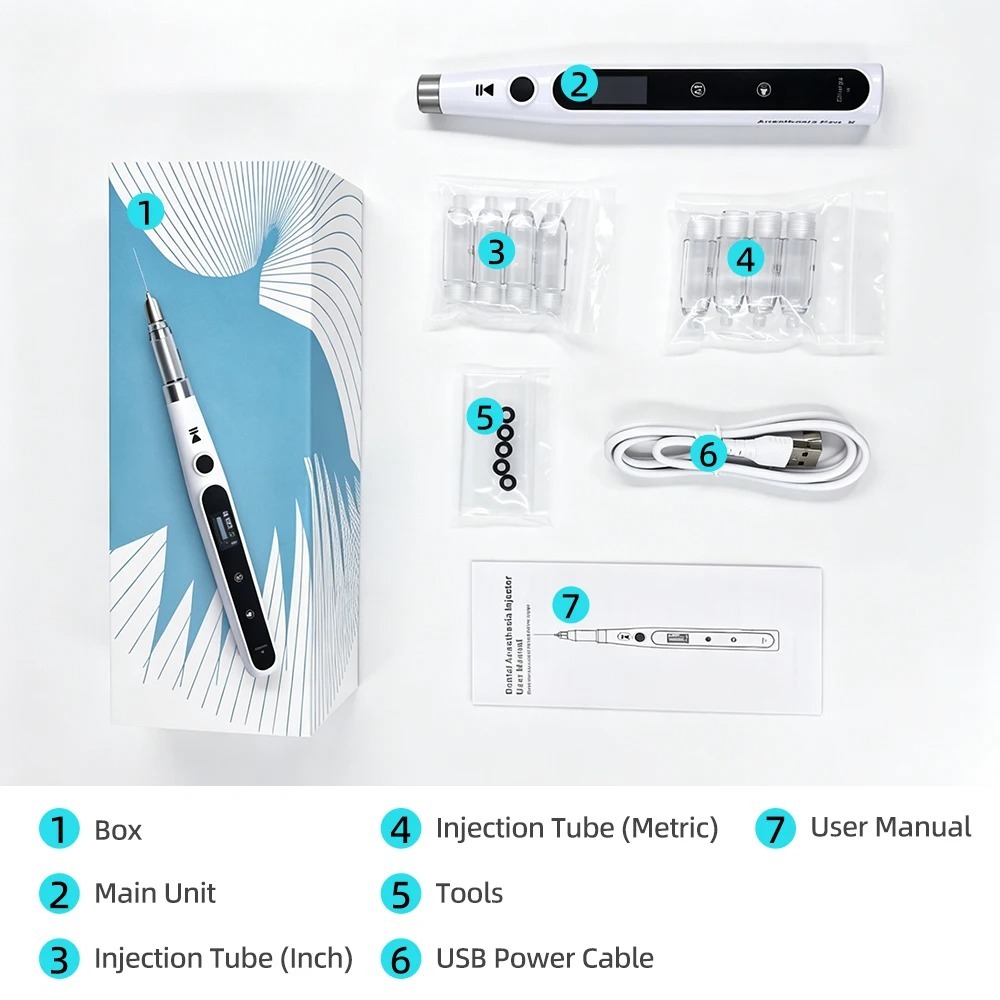 Dental Oral Anesthesia Injector Portable Painless Wireless Local Anesthesia with Operable LCD Display Chargeable & suction back