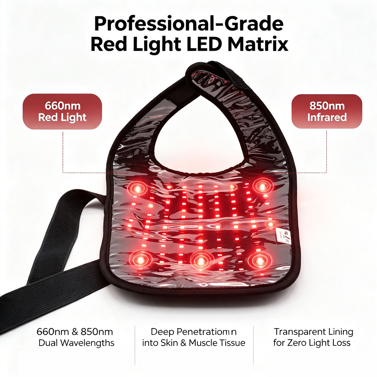 Red Light Ther/apy Back Belt for Dogs and Cats, Wireless Wearable Design with 3 Light Modes and 15-Min Auto Shutoff for Pet Back Care