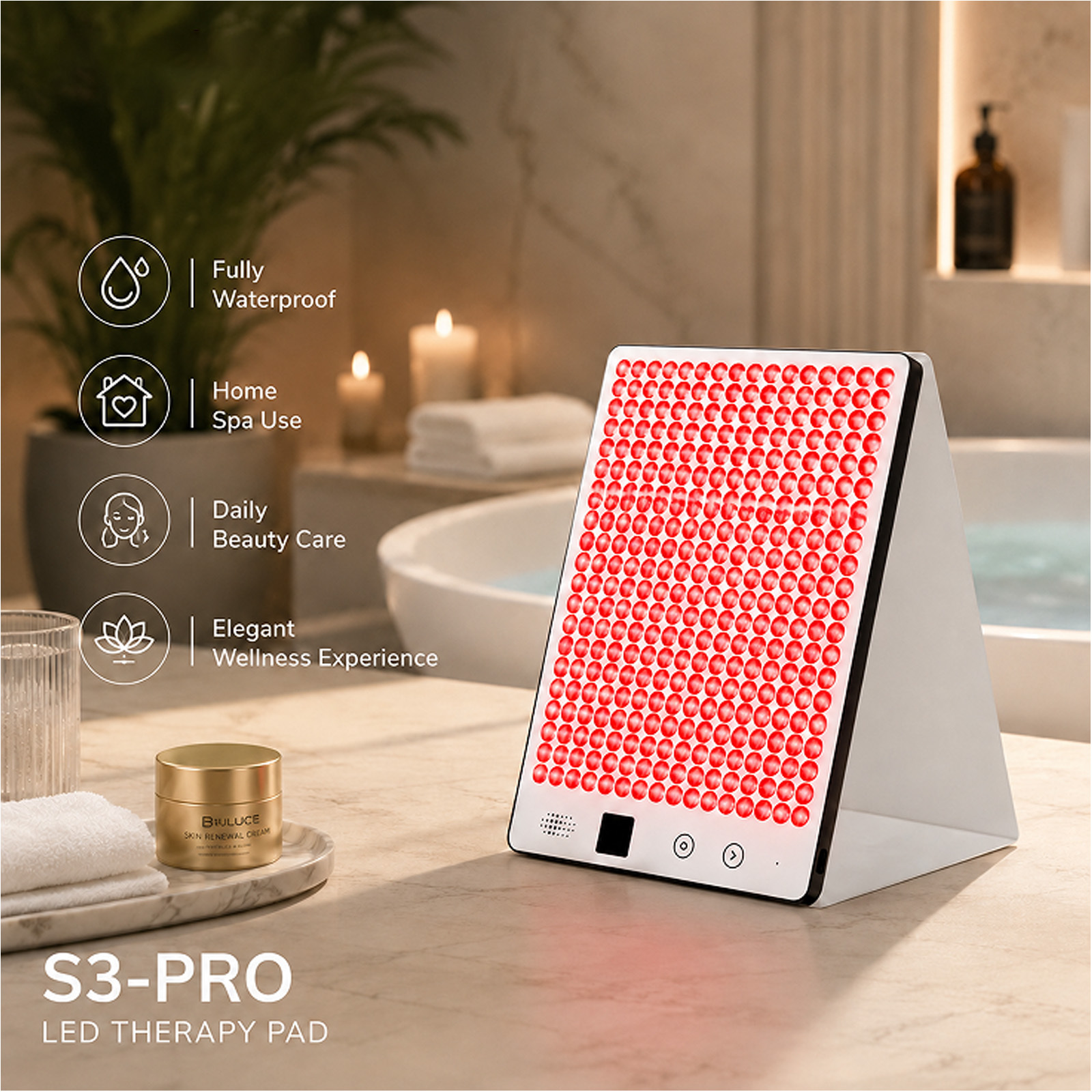 Red Light Therapy Panel, 660nm 850nm Red Light Therapy for Body, 9 Pulse Modes,320 LEDs Light Therapy Lamp Built-in Timer and Stand for Daily Wellness