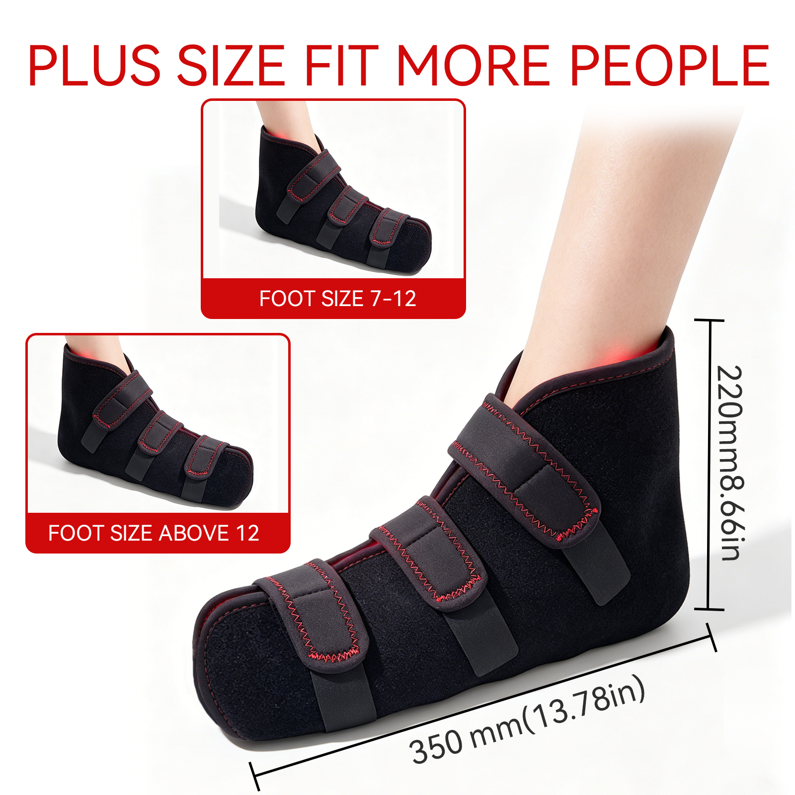 Red Light Therapy Shoe for Feet, 660nm & 850nm Infrared Red Light Pulse Full Wrapped Wearable Infrared Light Therapy Shoe for Foot/Heel/Ankle, 660nm & 850nm Red Light with Pulse Mode(Single Pack)