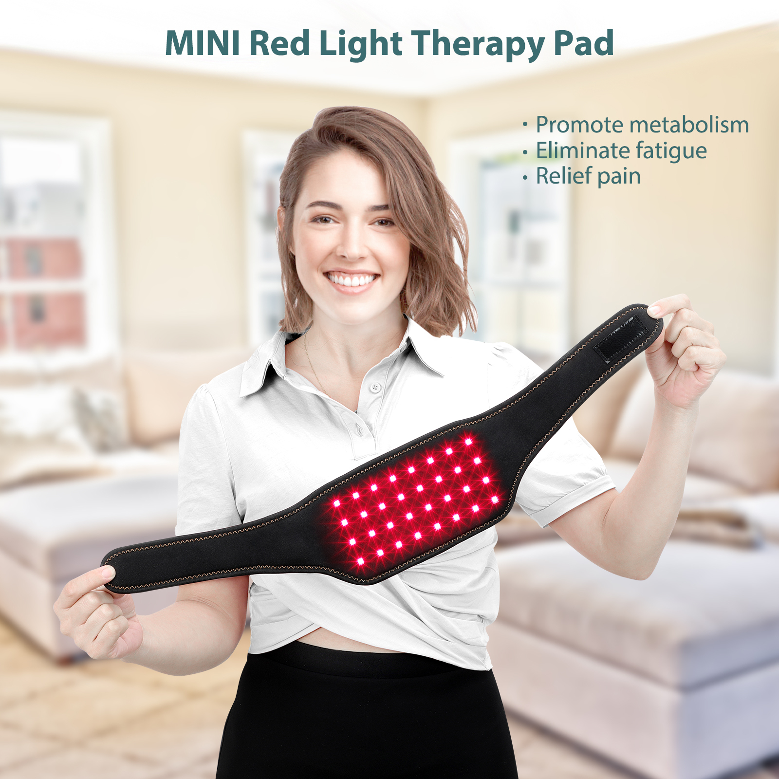 Cordless Red Light Therapy for Neck, Gifts for Women Men Mom Dad Wearable Near Infrared Light Therapy Neck Wrap, Portable Wireless Light Wrap for Travel Home Office Use
