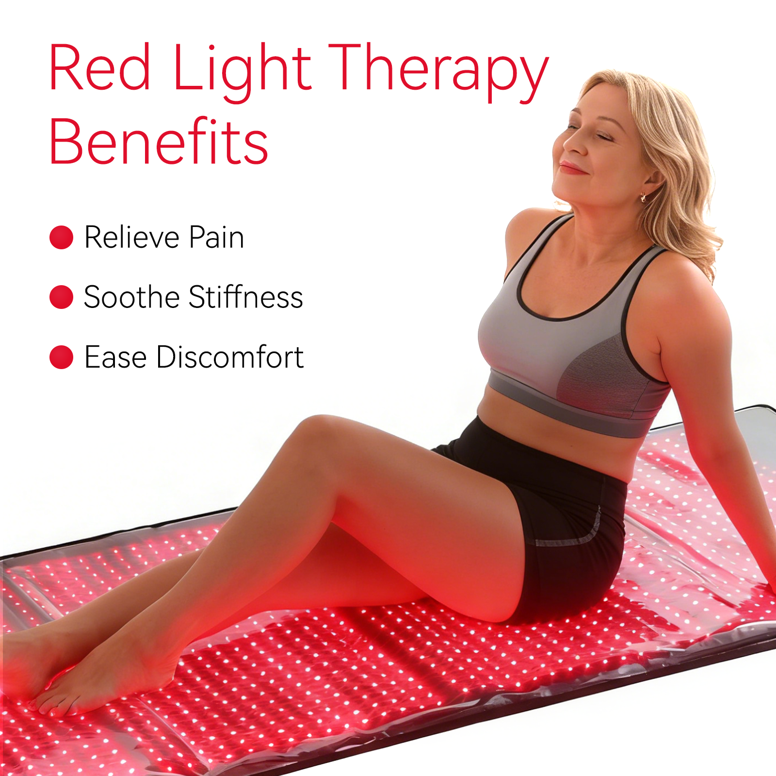 Red Light Therapy Mat Full Body 67" x 24", 1440LEDs, 660/850nm FSA&HSA Eligible, skin-friendly TPU surface, 1440 pcs 3-in-1 LED chips for back, legs, joints and daily wellness routines