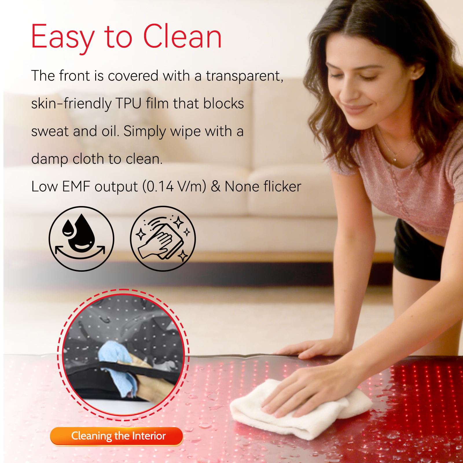 Red Light Therapy Mat Full Body 67" x 24", 1440LEDs, 660/850nm FSA&HSA Eligible, skin-friendly TPU surface, 1440 pcs 3-in-1 LED chips for back, legs, joints and daily wellness routines