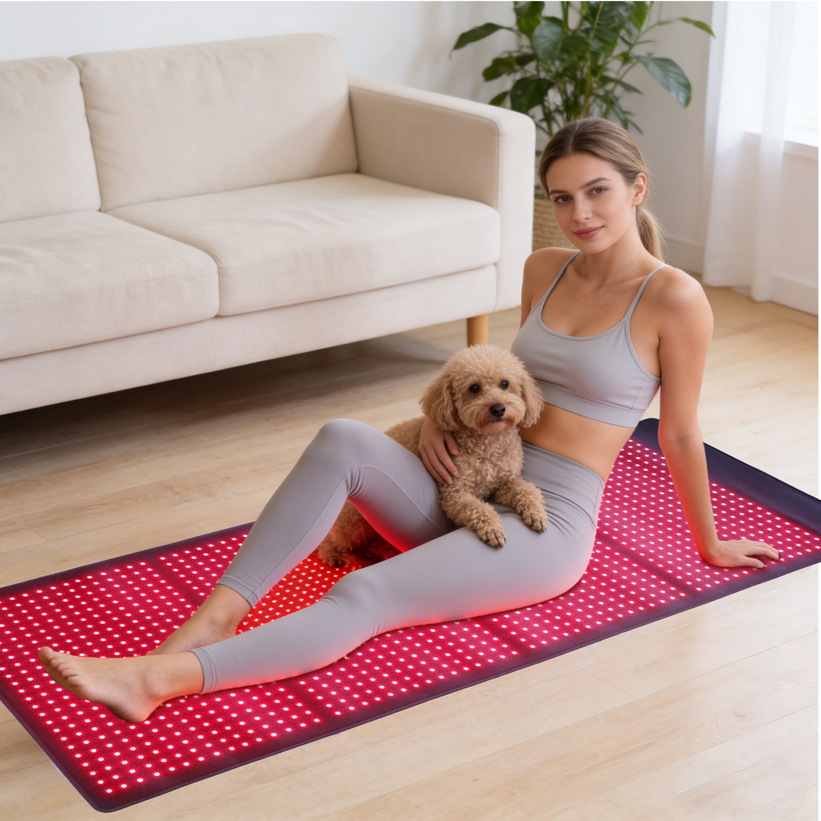 Red Light Therapy Mat Full Body 67" x 24", 1440LEDs, 660/850nm FSA&HSA Eligible, skin-friendly TPU surface, 1440 pcs 3-in-1 LED chips for back, legs, joints and daily wellness routines
