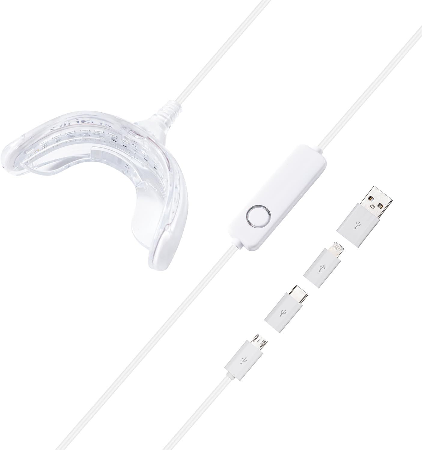 Red Light for Gums – Gum Health & Gum Care – 32 Red LEDs for Gums and Teeth – USB-C, USB & Lightning-Compatible Adapters Included Packed by high Quality Storage case