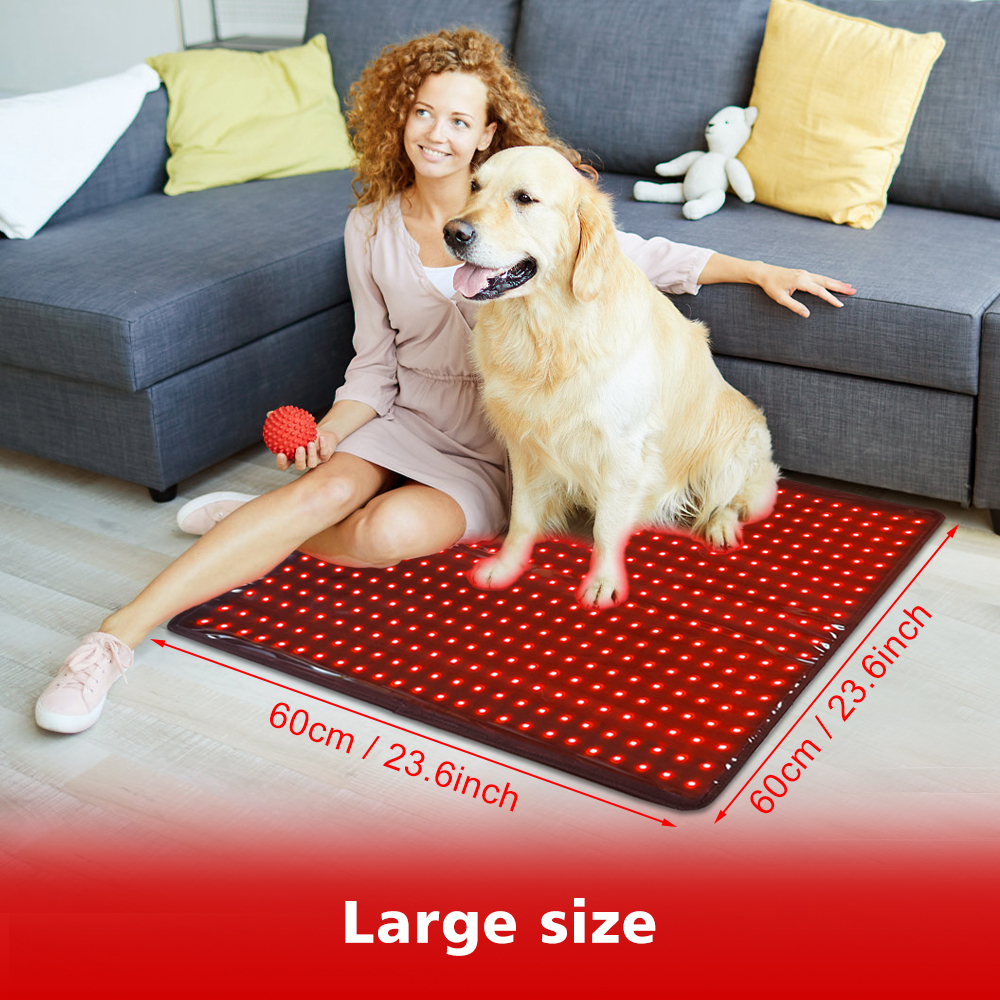 Red Light Therapy Mat for Dogs, 480LEDs, 660nm & 850nm Pet Therapy Pad