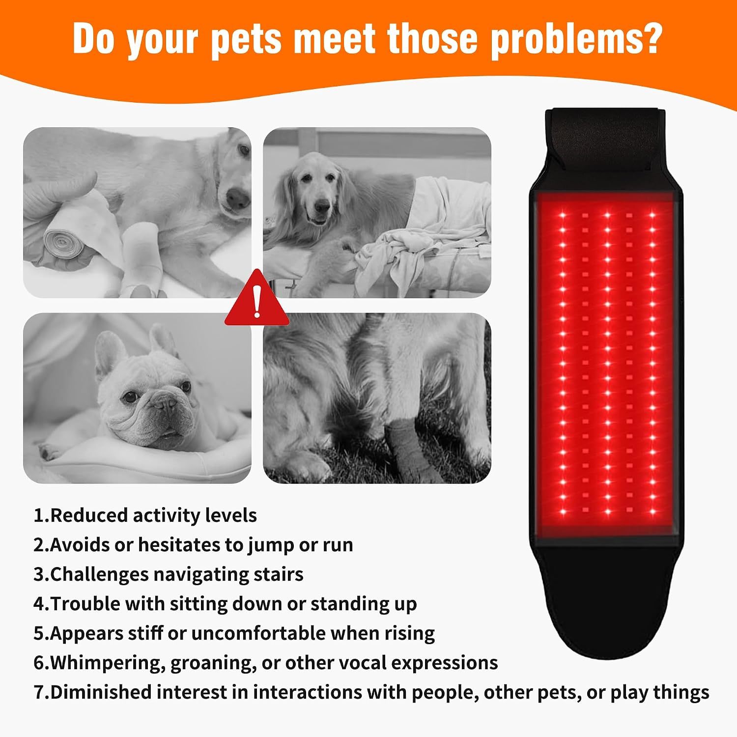 Professional Red Light Therapy Belt for Dogs - Infrared Light Therapy Device for Hip, Back, Elbow Pain Relief & Joint Care, Portable Red Light Therapy Wrap for Pets & Horses at Home