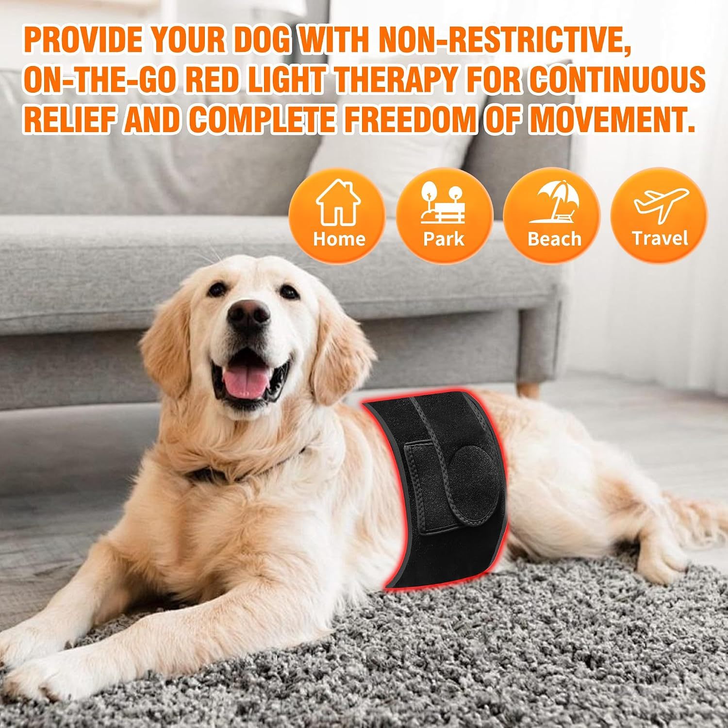Professional Red Light Therapy Belt for Dogs - Infrared Light Therapy Device for Hip, Back, Elbow Pain Relief & Joint Care, Portable Red Light Therapy Wrap for Pets & Horses at Home
