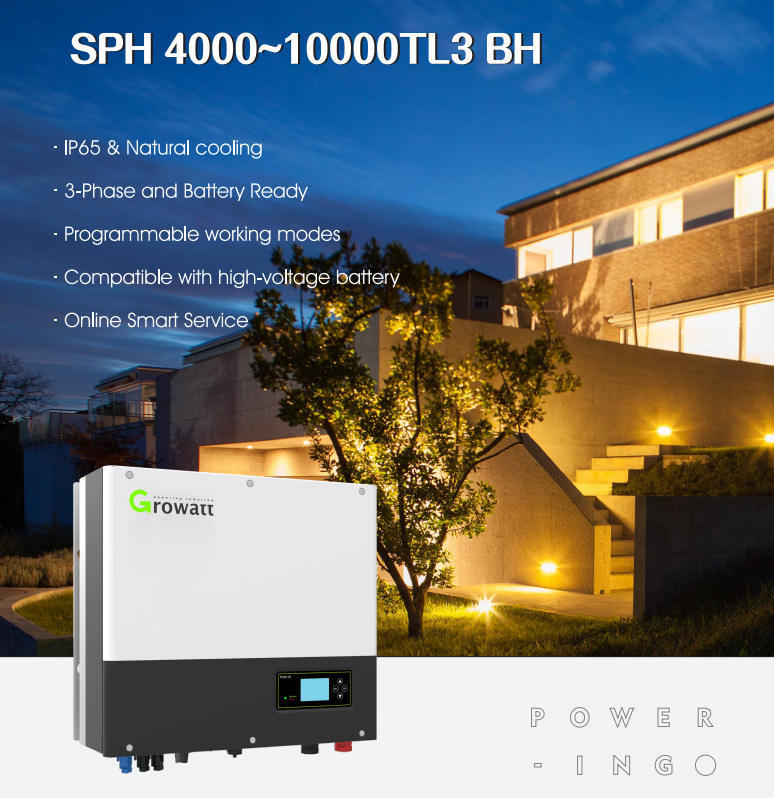 Growatt SPH 4000-10000W TL3 BH-UP 4K-10KW Three-phase MPPT Hybrid Solar Inverter