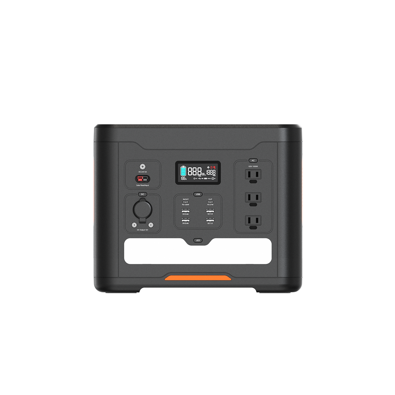 RisunPower S1500 25.6V 58Ah 1484Wh 1500-3000W LiFePO4 Lithium Battery smart light Portable PowerStation Emergency Outdoor Power
