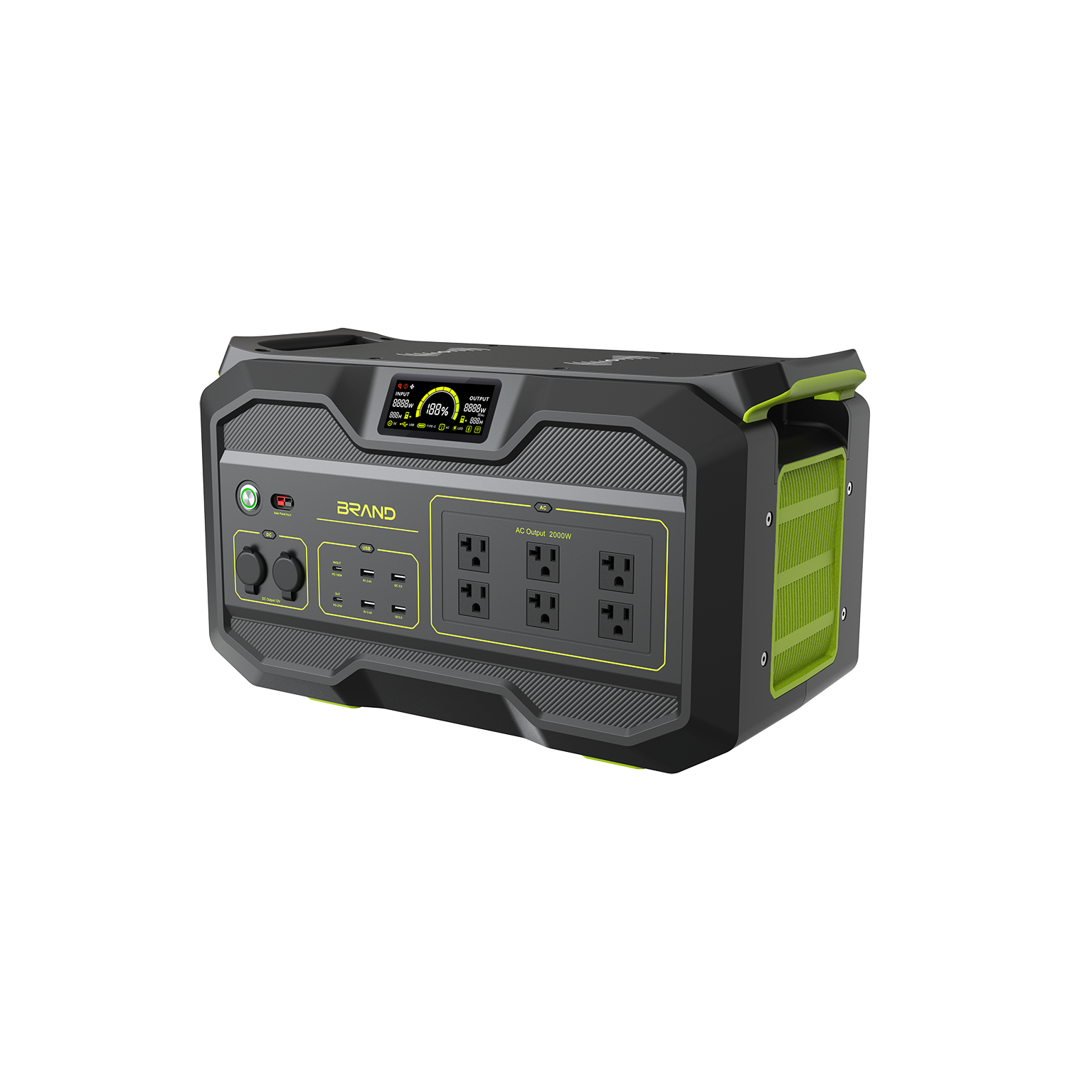 RisunPower S2400 48V 52Ah 2496Wh 2400-4800W LiFePO4 Lithium Battery smart light Portable PowerStation Emergency Outdoor Power