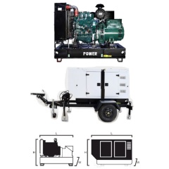 100kW 125kVA Diesel Generator 400Hz 3-phase 400V 37kW inverter trailer Towed Aircraft Ground Power Supply Static Frequency Power