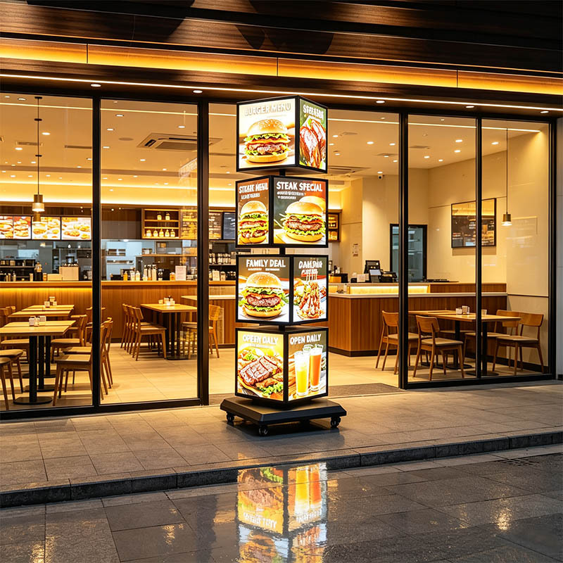 Large 4‑Layer Rotating Light Box | 40cm Cube Vertical LED Rotating Advertising Display,MY SHOP,Large 4‑Layer Rotating Light Box | 40cm Cube Vertical LED Rotating Advertising Display