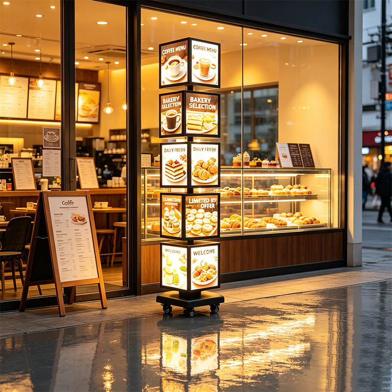 Small 5-Layer Rotating Light Box | Compact Vertical LED Advertising Display,MY SHOP,Small 5-Layer Rotating Light Box | Compact Vertical LED Advertising Display