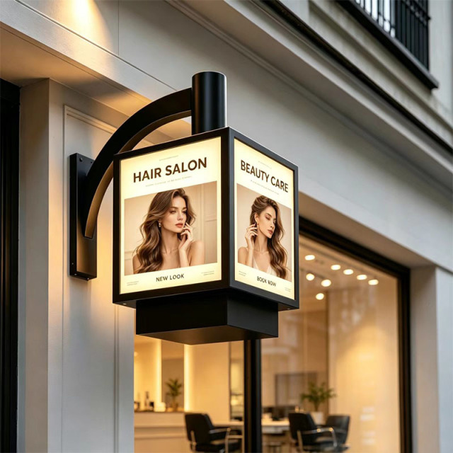 Custom Single‑Layer Rotating Wall‑Mount Light Box | 4‑Sided Bespoke Signage,MY SHOP,Custom Single‑Layer Rotating Wall‑Mount Light Box | 4‑Sided Bespoke Signage