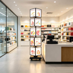 Small 5-Layer Rotating Light Box | Compact Vertical LED Advertising Display,MY SHOP,Small 5-Layer Rotating Light Box | Compact Vertical LED Advertising Display