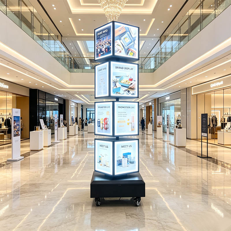 Heavy‑Duty 4‑Layer Rotating Light Box | Remote‑Controlled LED Vertical Advertising Display,MY SHOP,Heavy‑Duty 4‑Layer Rotating Light Box | Remote‑Controlled LED Vertical Advertising Display