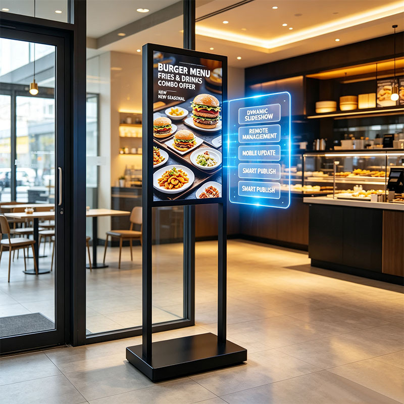Smart Digital Floor-Standing Light Box | 750cd High-Brightness Remote Managed Display,MY SHOP,Smart Digital Floor-Standing Light Box | 750cd High-Brightness Remote Managed Display