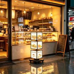 Small 3‑Layer Rotating Light Box | Compact Vertical LED Cube Advertising Display,MY SHOP,Small 3‑Layer Rotating Light Box | Compact Vertical LED Cube Advertising Display
