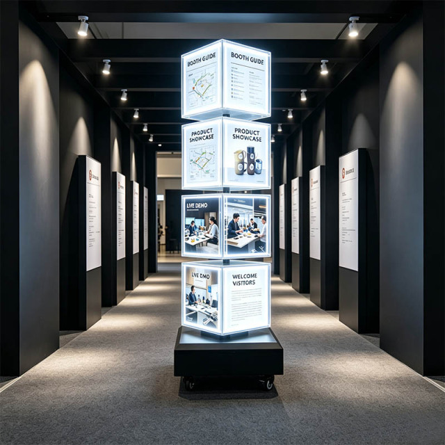 Heavy‑Duty 4‑Layer Rotating Light Box | Remote‑Controlled LED Vertical Advertising Display,MY SHOP,Heavy‑Duty 4‑Layer Rotating Light Box | Remote‑Controlled LED Vertical Advertising Display