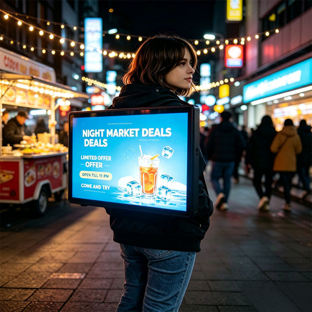 Backpack‑Mounted Digital Advertising Kiosk | Portable Battery‑Powered Remote‑Controlled Street Display,MY SHOP,Backpack‑Mounted Digital Advertising Kiosk | Portable Battery‑Powered Remote‑Controlled Street Display