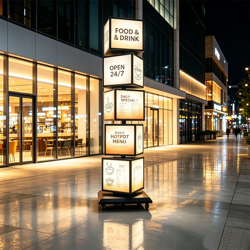 Patented 5‑Sided Rotating Cube Light Box | ADE Custom Rotating Poster Signage,MY SHOP,Patented 5‑Sided Rotating Cube Light Box | ADE Custom Rotating Poster Signage