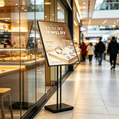 Adjustable‑Height Tilt Freestanding Pull‑Slide Poster Lightbox, Tempered Glass Stand Lightbox With Battery Option For Retail Store Promotion,MY SHOP,Adjustable‑Height Tilt Freestanding Pull‑Slide Poster Lightbox, Tempered Glass Stand Lightbox With Battery Option For Retail Store Promotion