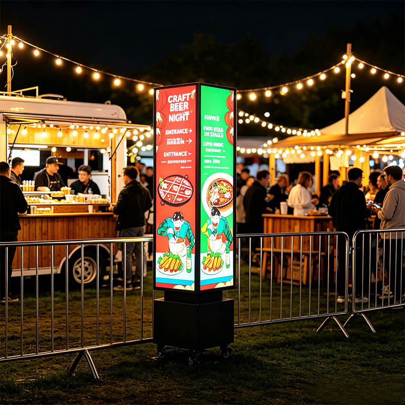 Integrated Four-Sided Rotating Light Box | Custom Full-Size Revolving LED Standing Signage,MY SHOP,Integrated Four-Sided Rotating Light Box | Custom Full-Size Revolving LED Standing Signage