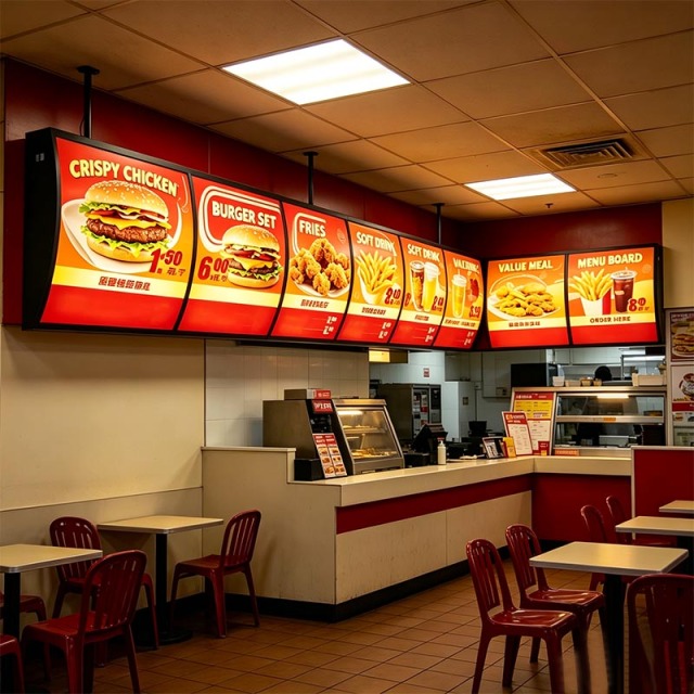 Vintage Hanging Fast‑Food Menu Light Box | PET Panel LED Illuminated Sign | ADE Lightbox,MY SHOP,Vintage Hanging Fast‑Food Menu Light Box | PET Panel LED Illuminated Sign | ADE Lightbox