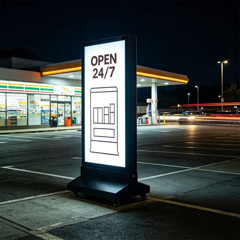Dual Power Rechargeable Movable Floor Standing Light Box | ADE Light Box, Customizable Sheet Metal Advertising Sign With Wheels,MY SHOP,Dual Power Rechargeable Movable Floor Standing Light Box | ADE Light Box, Customizable Sheet Metal Advertising Sign With Wheels