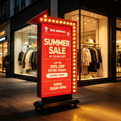 Mobile Marquee Arrow Light Box | Double‑Sided Soft‑Fabric Signage With Running Bulb Effect,MY SHOP,Mobile Marquee Arrow Light Box | Double‑Sided Soft‑Fabric Signage With Running Bulb Effect