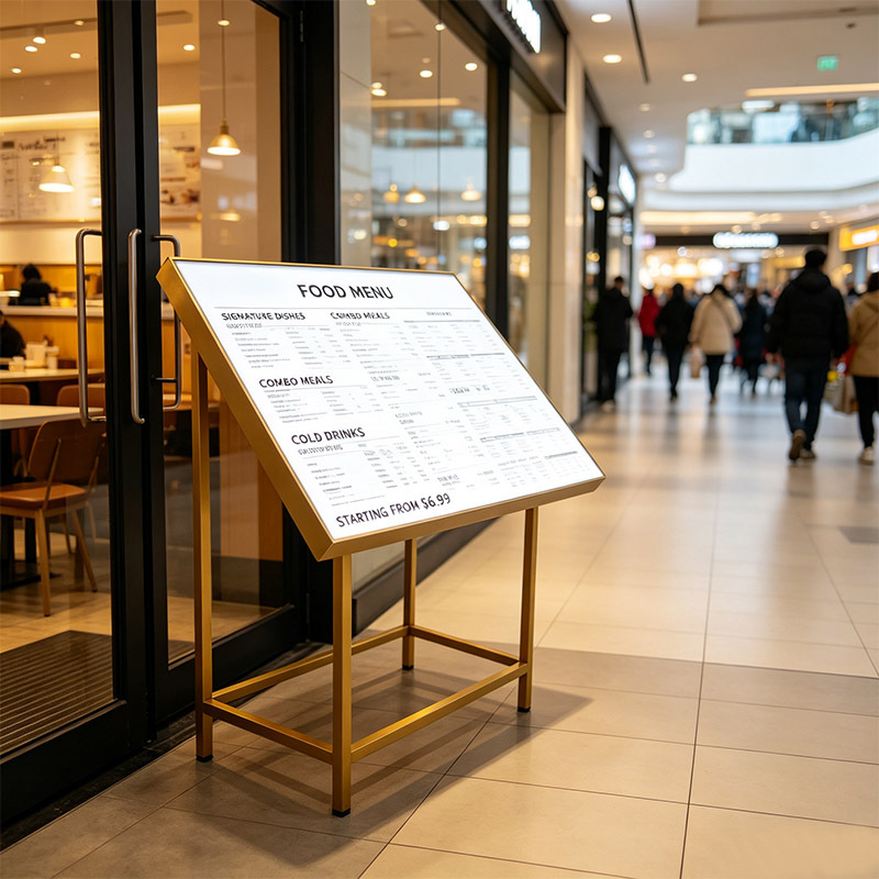 Freestanding Tilt‑Angle LED Menu Lightbox, Removable Stand Custom Illuminated Restaurant Menu Display for Store Entrance,MY SHOP,Freestanding Tilt‑Angle LED Menu Lightbox, Removable Stand Custom Illuminated Restaurant Menu Display for Store Entrance