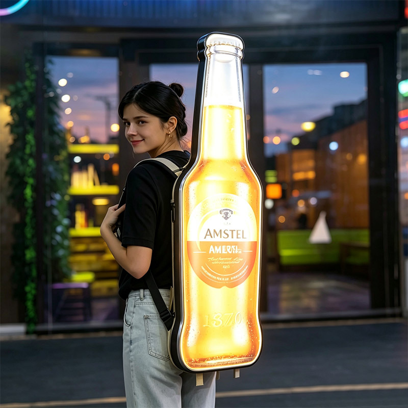 Custom Shaped Backpack LED Lightbox, Rechargeable Walking Human‑Backed Advertising Sign for Trade Show, Beer Festival & Street Promotion,MY SHOP,Custom Shaped Backpack LED Lightbox, Rechargeable Walking Human‑Backed Advertising Sign for Trade Show, Beer Festival & Street Promotion