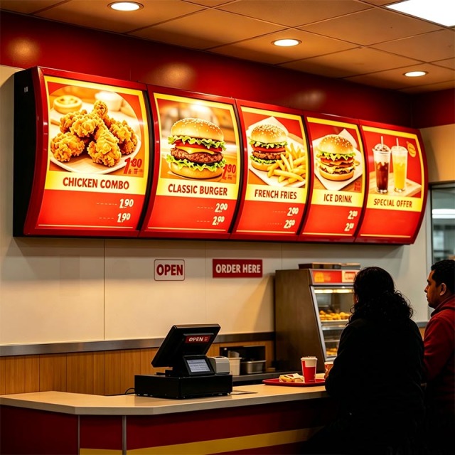 Vintage Hanging Fast‑Food Menu Light Box | PET Panel LED Illuminated Sign | ADE Lightbox,MY SHOP,Vintage Hanging Fast‑Food Menu Light Box | PET Panel LED Illuminated Sign | ADE Lightbox