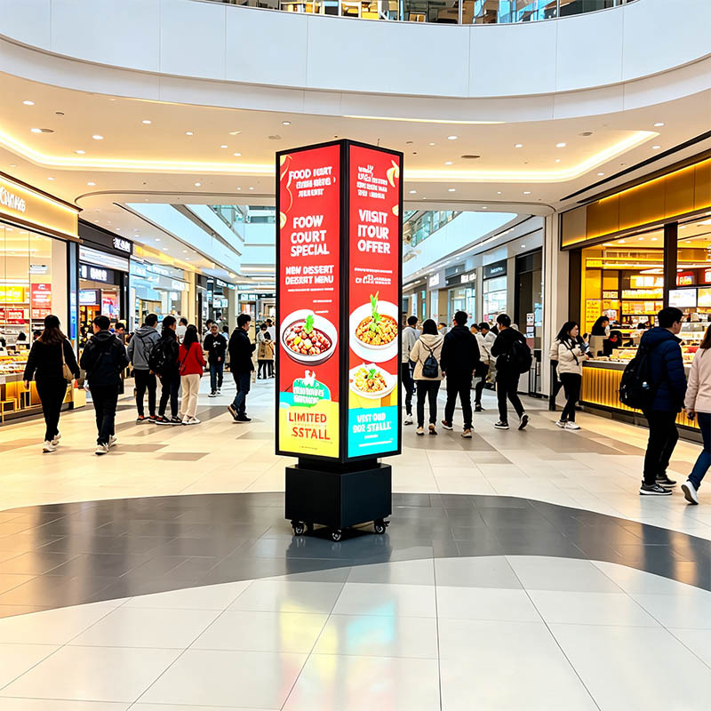 Integrated Four-Sided Rotating Light Box | Custom Full-Size Revolving LED Standing Signage,MY SHOP,Integrated Four-Sided Rotating Light Box | Custom Full-Size Revolving LED Standing Signage