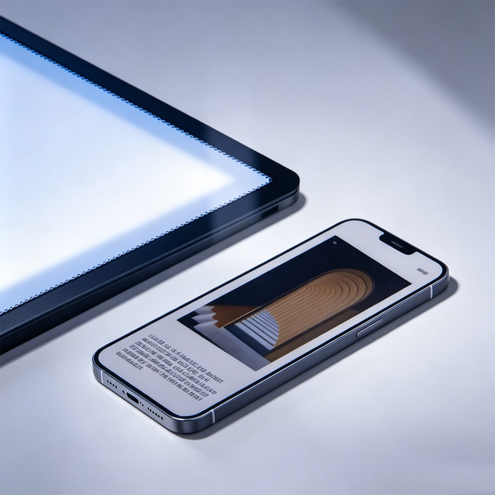 ultra thin led menu light box thickness compare with smartphone 