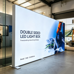 Freestanding double side LED light box in shopping mall exhibition scene