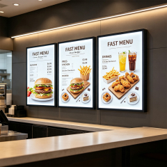 backlit led menu light box for fast food shop wall signage 