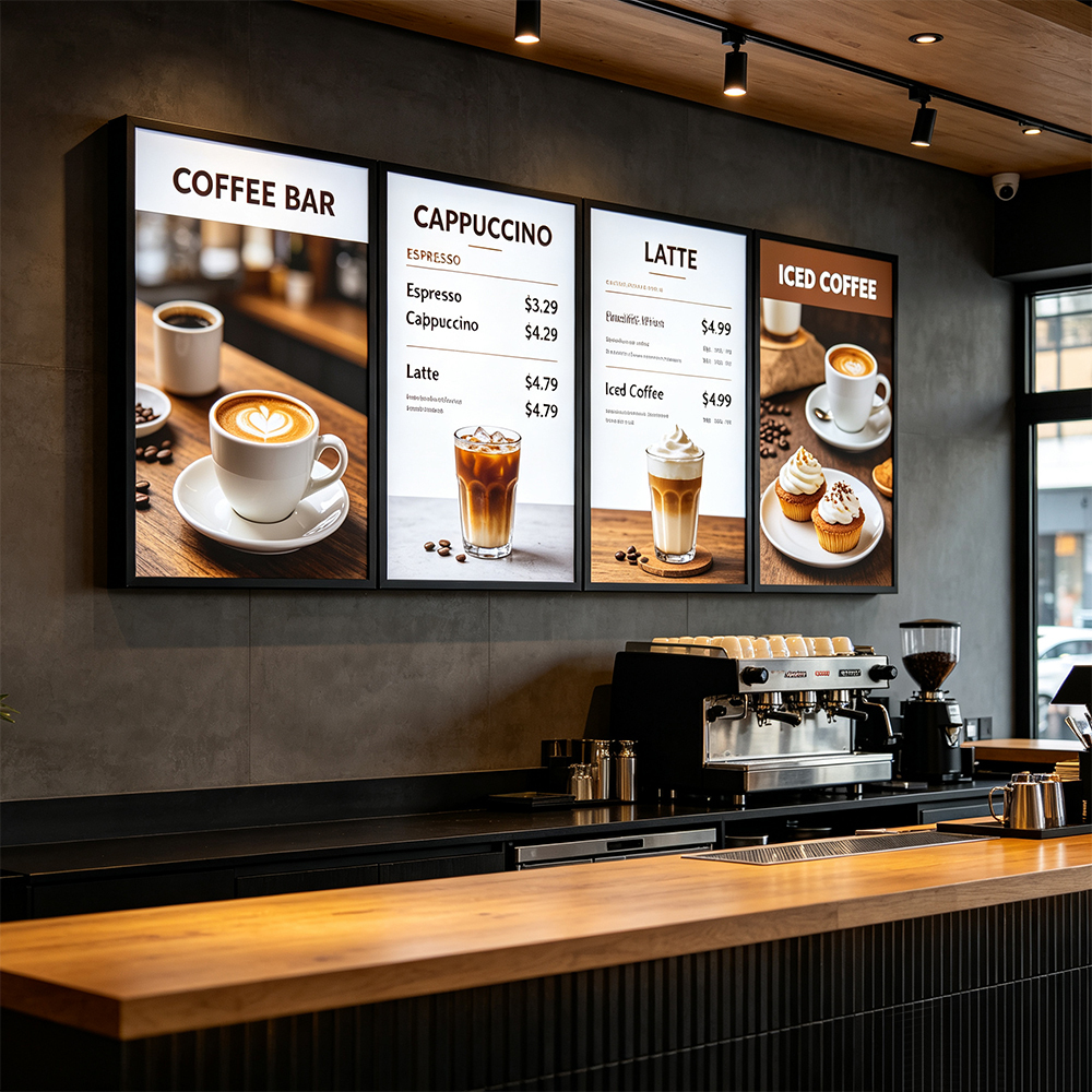 magnetic led menu light box multi panel restaurant price sign 