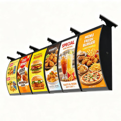 Splicable curved LED menu panels multi combination restaurant menu display