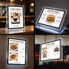 Multiple acrylic LED menu boards for restaurant counter display