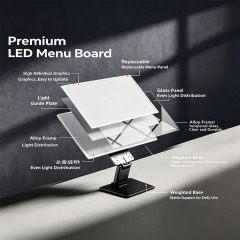 Foldable plastic stand base of tabletop LED menu board