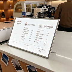 Desktop LED menu board tempered glass countertop menu light box for cafe