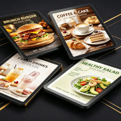 Magnetic LED menu board rounded & square corner wall menu light box