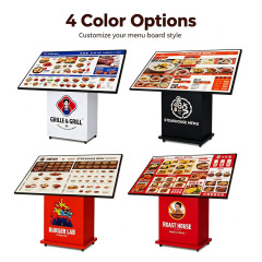 Multiple color options of wheeled slant top LED menu board