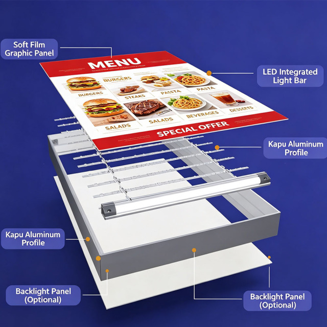 Custom size frameless SEG LED menu board