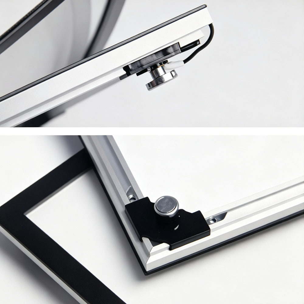 Conductive power rail structure of multi-link LED menu board
