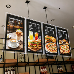 Acrylic Crystal LED Menu Board,Adelightbox,Acrylic Crystal LED Menu Board | Cafe Tabletop Menu Sign