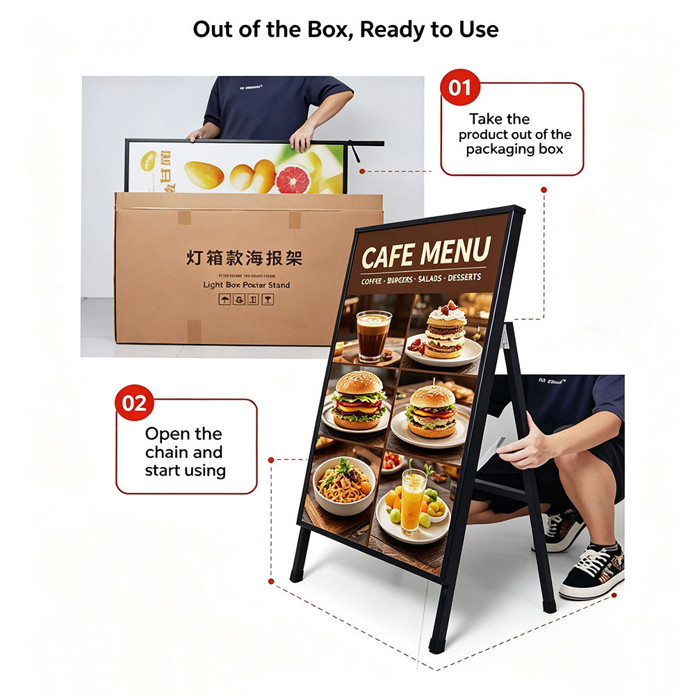 A-Frame LED Menu Board,Adelightbox,A-Frame LED Menu Board | Foldable Rechargeable Menu Sign